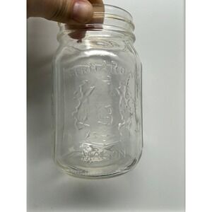 Bernardin Mason Jars Clear Glass Embossed Crest Standard Mouth Set of 4 Pint
